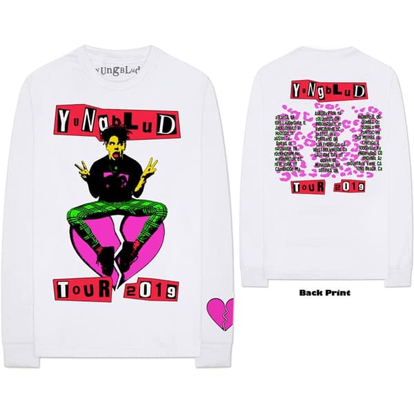 Yungblud Unisex Long Sleeved T-Shirt: Tour (Back & Sleeve Print) (Small)