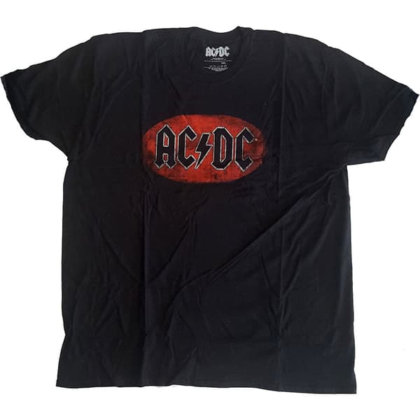 AC/DC Unisex T-Shirt: Oval Logo Vintage (Small)