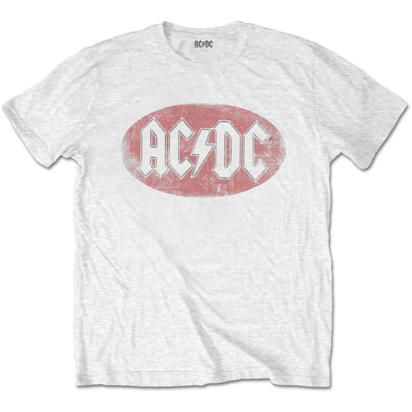 AC/DC Unisex T-Shirt: Oval Logo Vintage (Large)