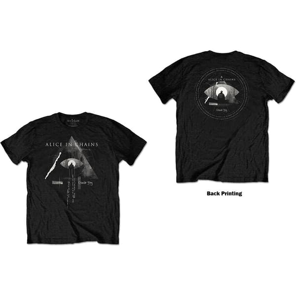 Alice In Chains Unisex T-Shirt: Fog Mountain (Back Print) (Small)