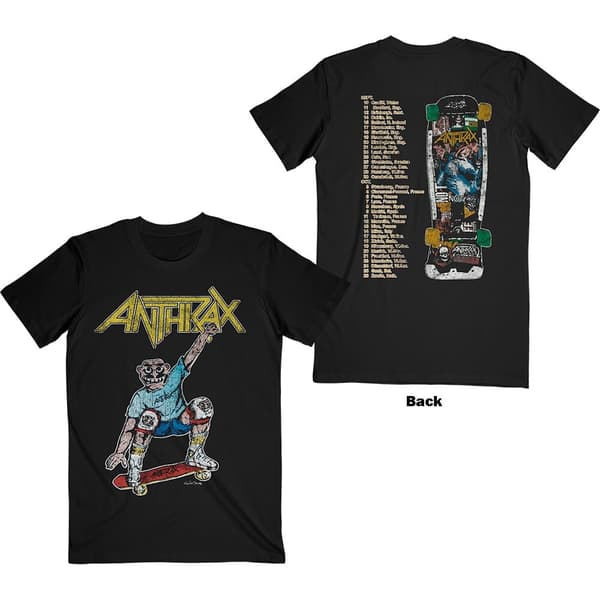Anthrax Unisex T-Shirt: Spreading Skater Notman Vintage (Back Print) (Small)