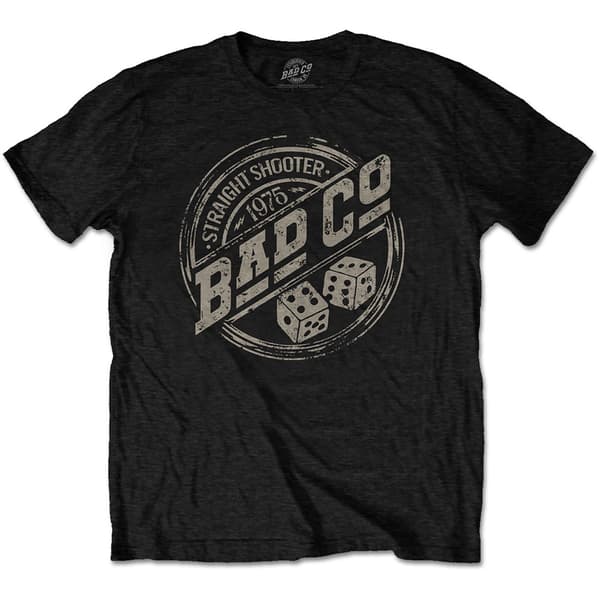 Bad Company Unisex T-Shirt: Straight Shooter Roundel (Large)