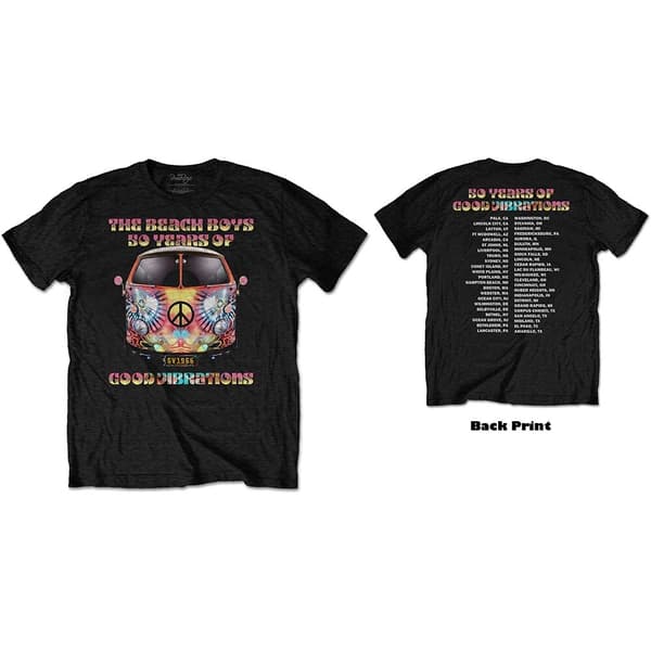 The Beach Boys Unisex T-Shirt: Good Vibes Tour (Back Print) (Large)