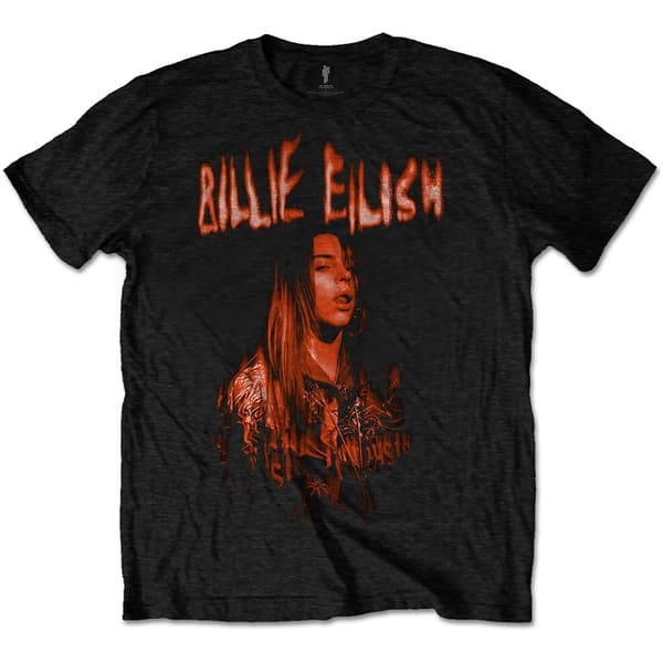 Billie Eilish Unisex T-Shirt: Spooky Logo (Large)
