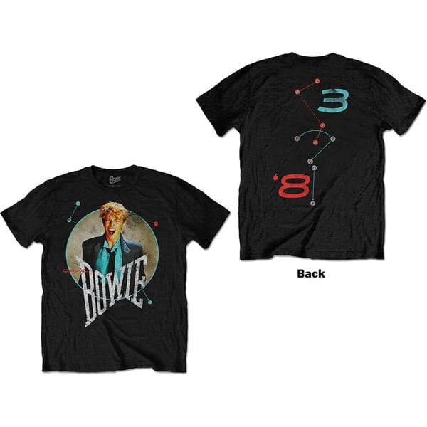 David Bowie Unisex T-Shirt: Circle Scream (Back Print) (Small)