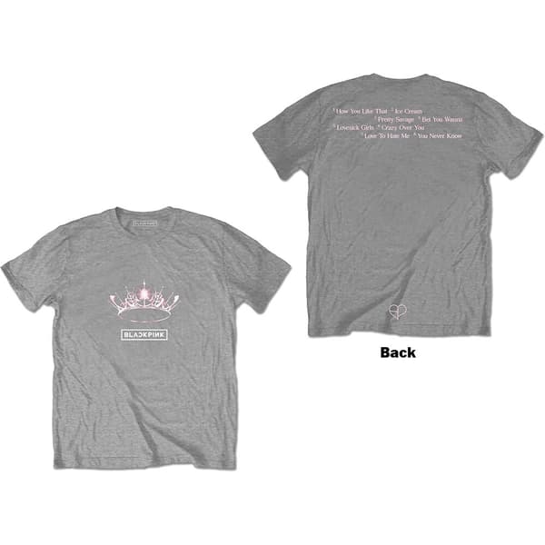 BlackPink Unisex T-Shirt: The Album - Crown (Back Print) (Medium)