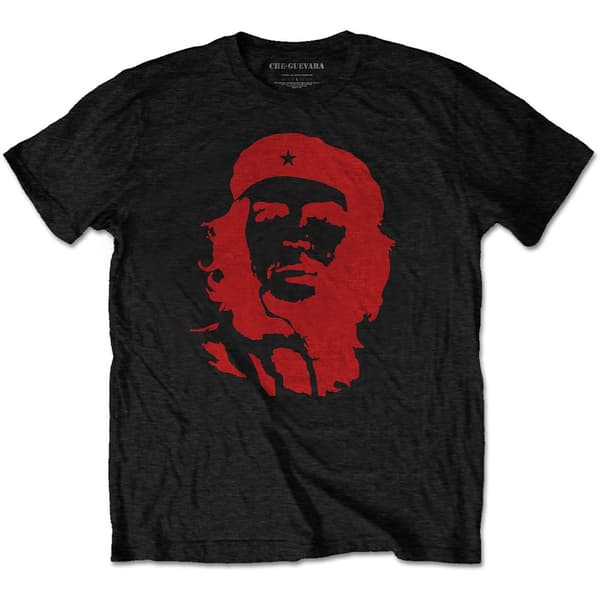 Che Guevara Unisex T-Shirt: Red on Black (X-Large)