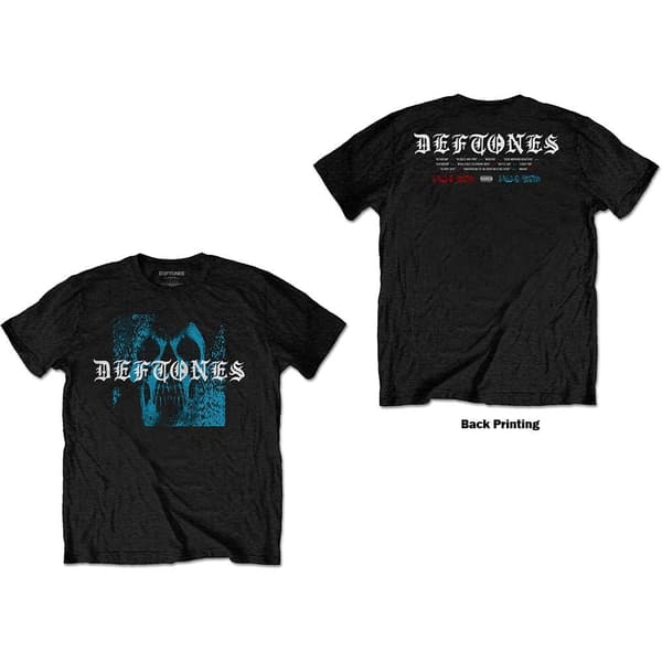 Deftones Unisex T-Shirt: Static Skull (Back Print) (X-Large)