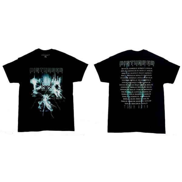 Disturbed Unisex T-Shirt: Apocalypse Date back (Back Print/Ex. Tour) (Small)