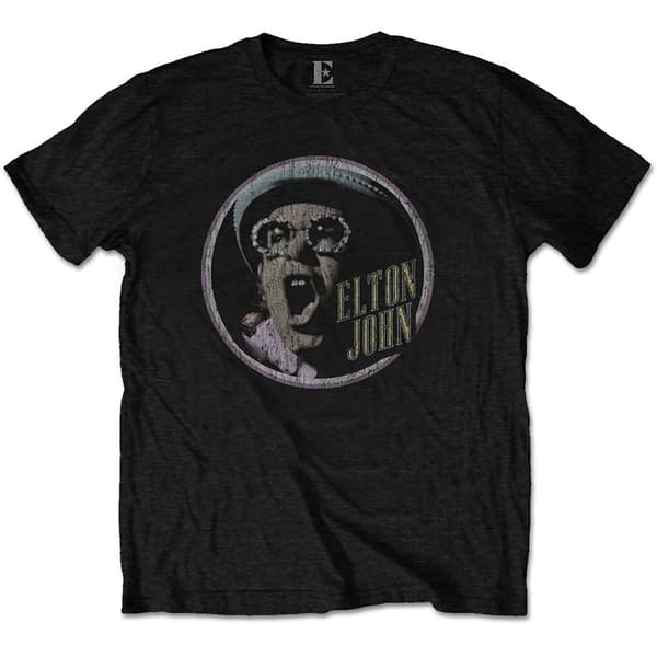 Elton John Unisex T-Shirt: Circle (Medium)