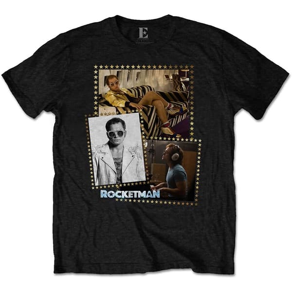 Elton John Unisex T-Shirt: Rocketman Montage (Medium)