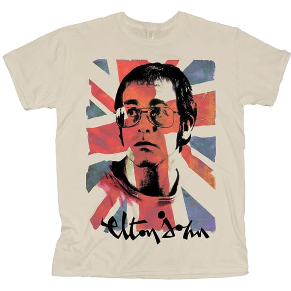 Elton John Unisex T-Shirt: Union Jack (Medium)