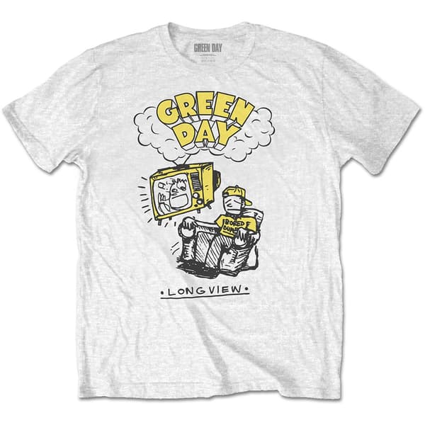 Green Day Unisex T-Shirt: Longview Doodle (Large)