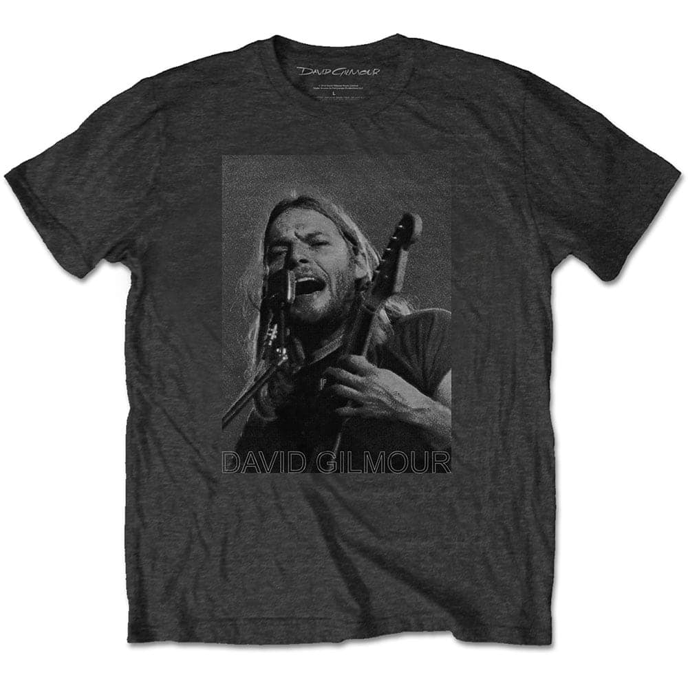 David Gilmour Unisex T-Shirt: On Microphone Half-tone (X-Large)