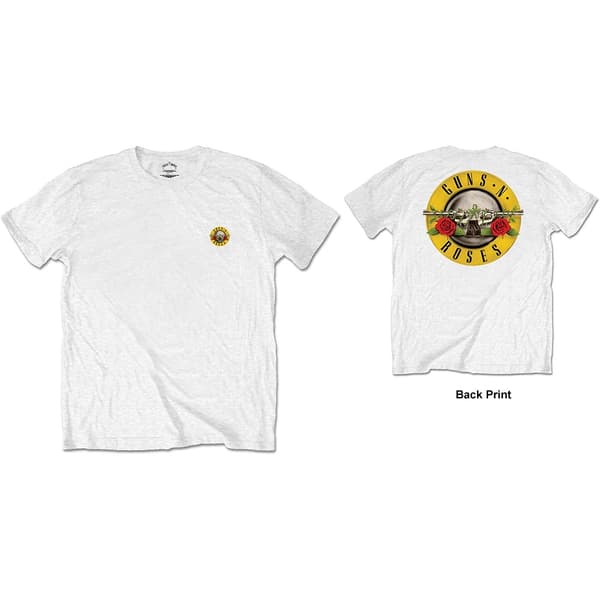 Guns N' Roses Unisex T-Shirt: Classic Logo (Back Print/Retail Pack) (Small)