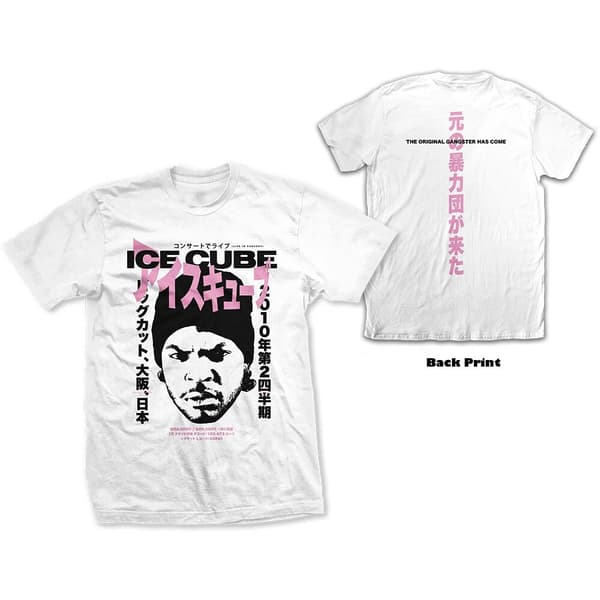 Ice Cube Unisex T-Shirt: Beanie Kanji (Back Print) (Medium)