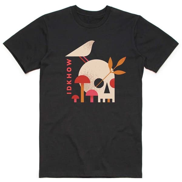 iDKHow Unisex T-Shirt: Mushroom Skull (X-Large)