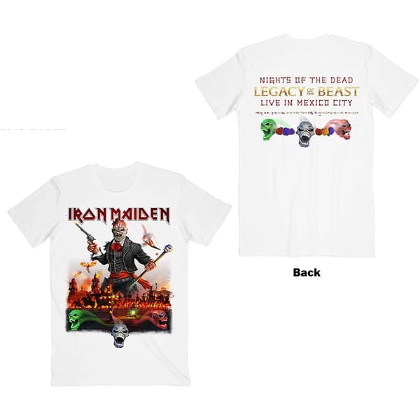Iron Maiden Unisex T-Shirt: Legacy of the Beast Live In Mexico City (Back Print) (XX-Large)