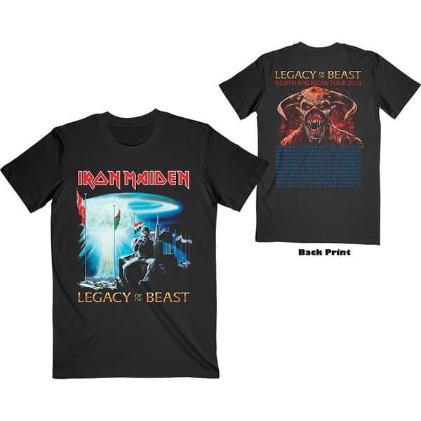 Iron Maiden Unisex T-Shirt: Two Minutes to Midnight (Back Print) (Large)