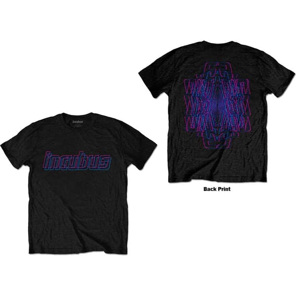 Incubus Unisex T-Shirt: Trippy Neon (Back Print) (X-Large)