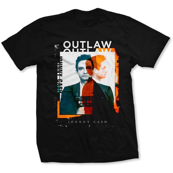 Johnny Cash Unisex T-Shirt: Outlaw Photo (XX-Large)