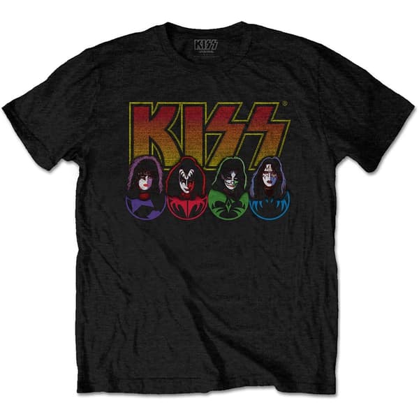 KISS Unisex T-Shirt: Logo, Faces & Icons (X-Large)