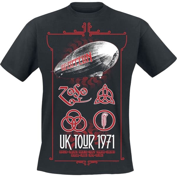 Led Zeppelin Unisex T-Shirt: UK Tour '71. (Large)