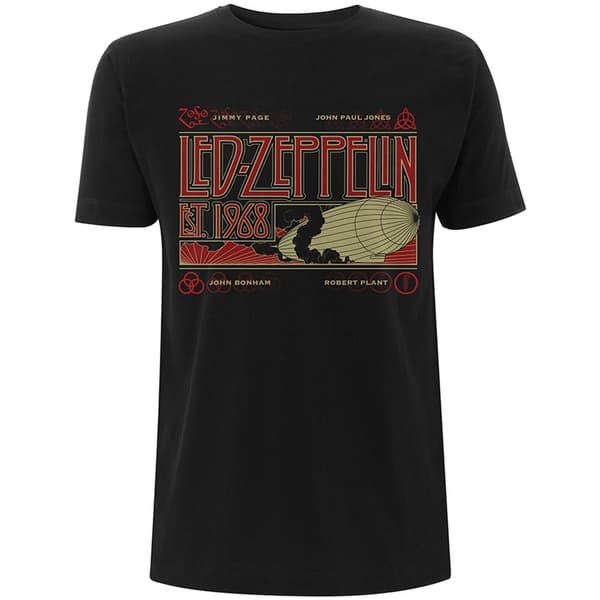 Led Zeppelin Unisex T-Shirt: Zeppelin & Smoke (Small)
