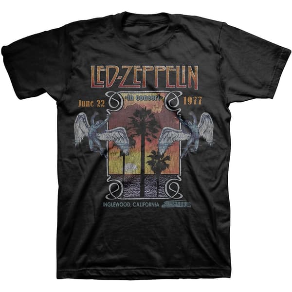 Led Zeppelin Unisex T-Shirt: Inglewood (Large)