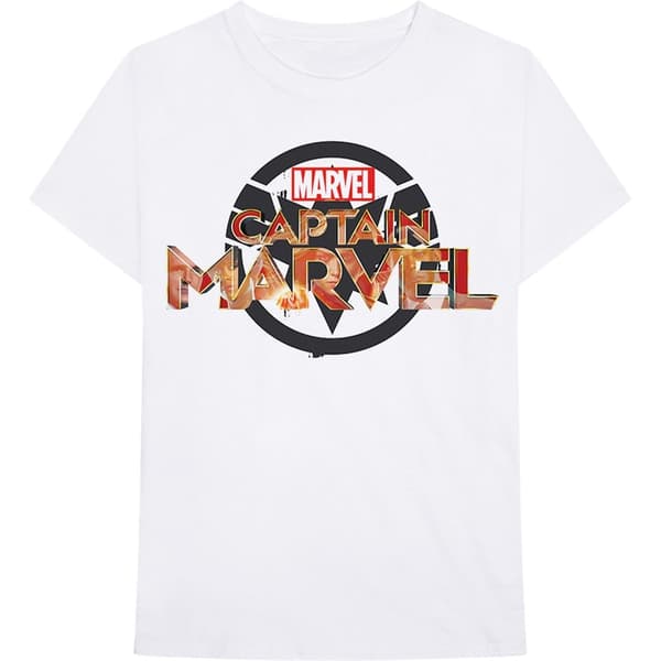 Marvel Comics Unisex T-Shirt: Captain Marvel New Logo (Large)
