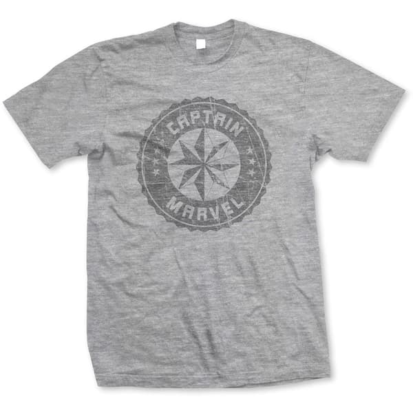 Marvel Comics Unisex T-Shirt: Captain Marvel Grey Circle (XX-Large)