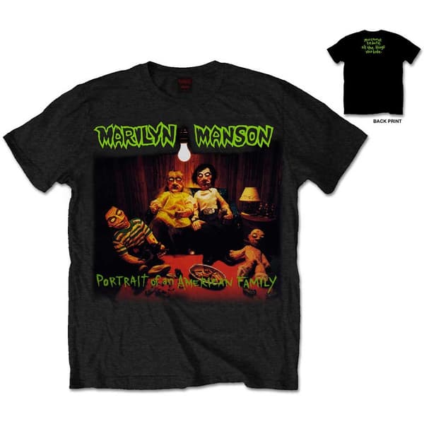 Marilyn Manson Unisex T-Shirt: American Family (Back Print) (Small)