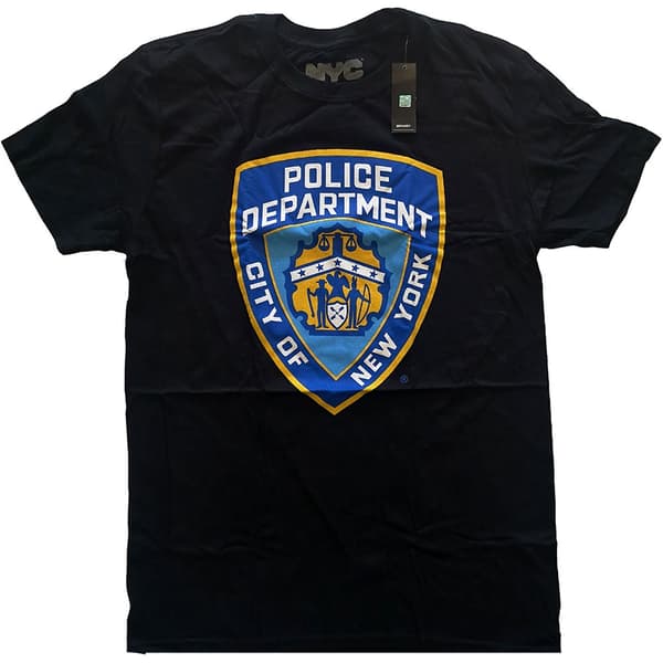New York City Unisex T-Shirt: Police Dept. Badge (Small)