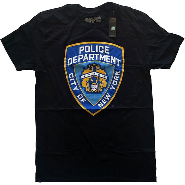 New York City Unisex T-Shirt: Police Dept. Badge (X-Large)