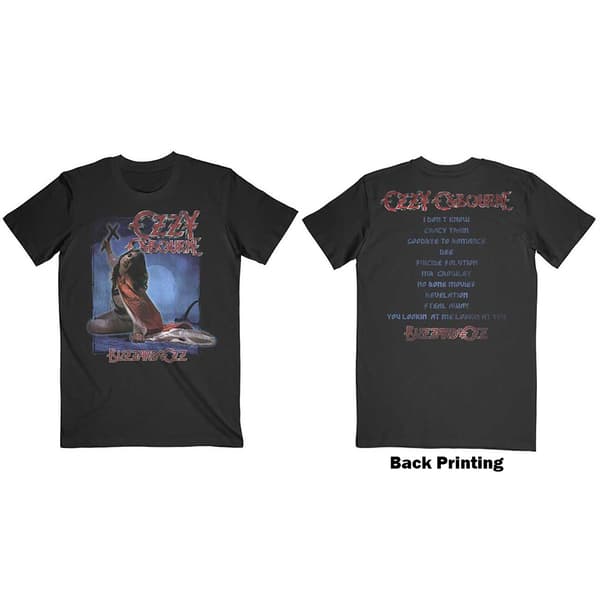Ozzy Osbourne Unisex T-Shirt: Blizzard of Ozz Track list (Back Print) (Large)