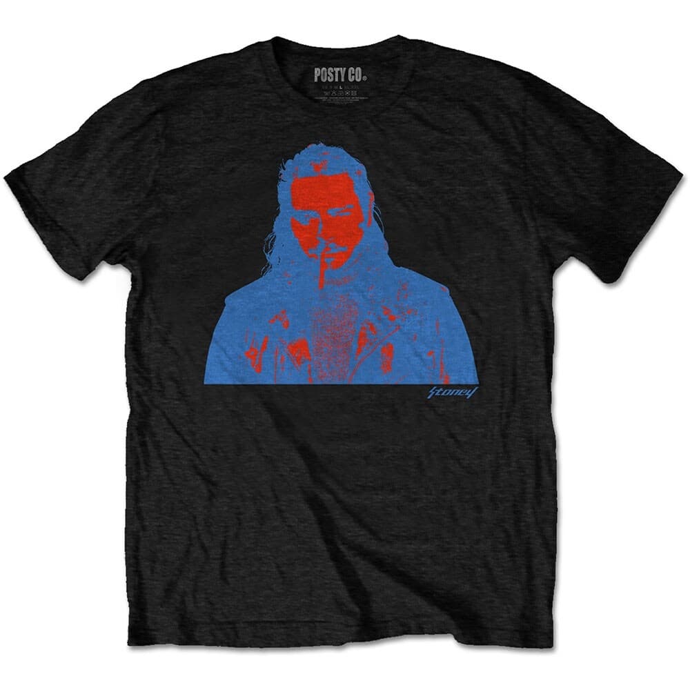 Post Malone Unisex T-Shirt: Red & Blue Photo (Small)