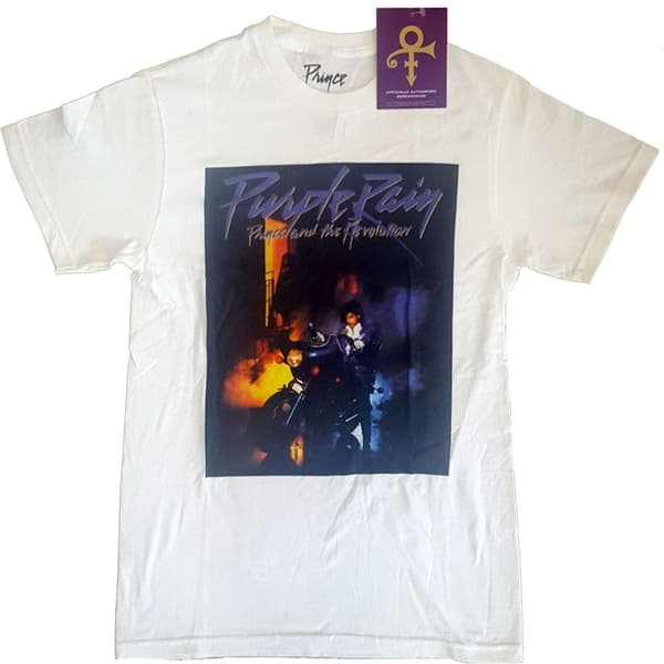 Prince Unisex T-Shirt: Purple Rain Square (Large)