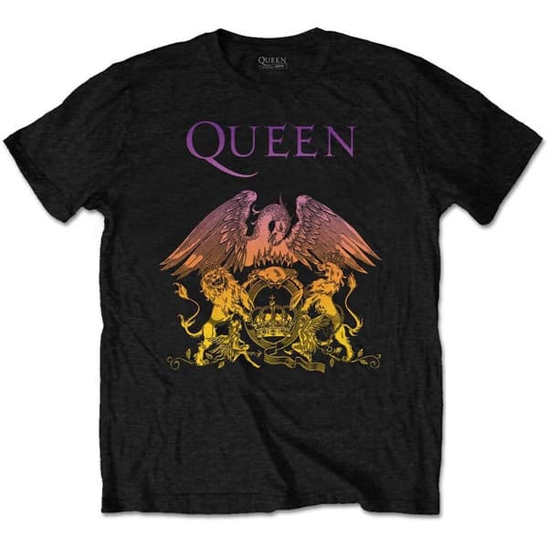 Queen Unisex T-Shirt: Gradient Crest (X-Large)