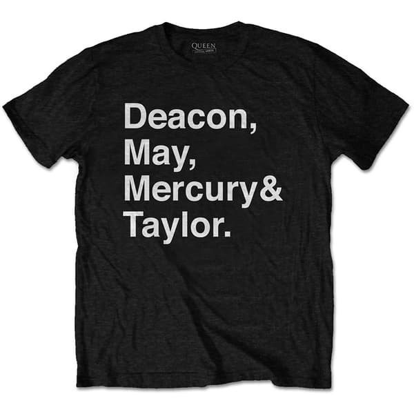 Queen Unisex T-Shirt: Helvetica Band (Small)