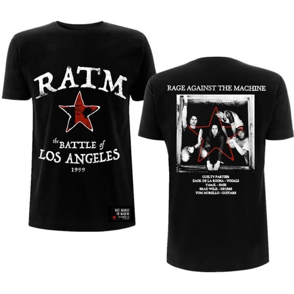 Rage Against The Machine Unisex T-Shirt: Battle Star (Back Print) (Small)
