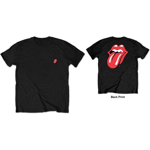 The Rolling Stones Unisex T-Shirt: Classic Tongue (Back Print/Retail Pack) (Medium)