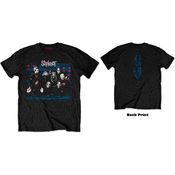 Slipknot Unisex T-Shirt: WANYK Glitch Group (Back Print) (Large)