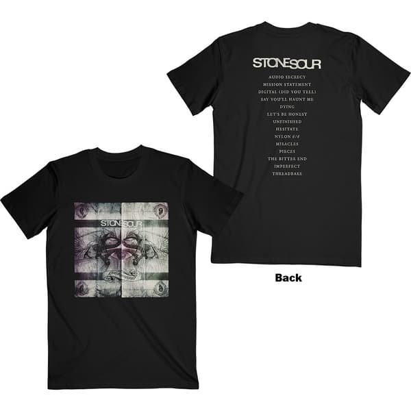 Stone Sour Unisex T-Shirt: Audio Secrecy Square (Back Print) (Small)