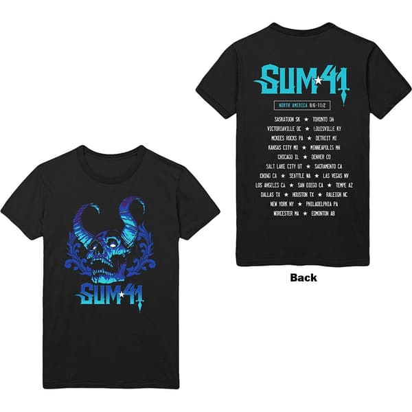 Sum 41 Unisex T-Shirt: Blue Demon (Back Print) (Small)
