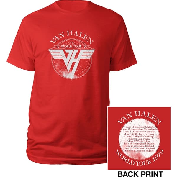 Van Halen Unisex T-Shirt: 1979 Tour (Back Print) (X-Large)