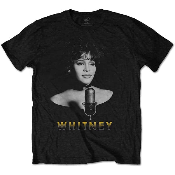 Whitney Houston Unisex T-Shirt: Black & White Photo (XX-Large)