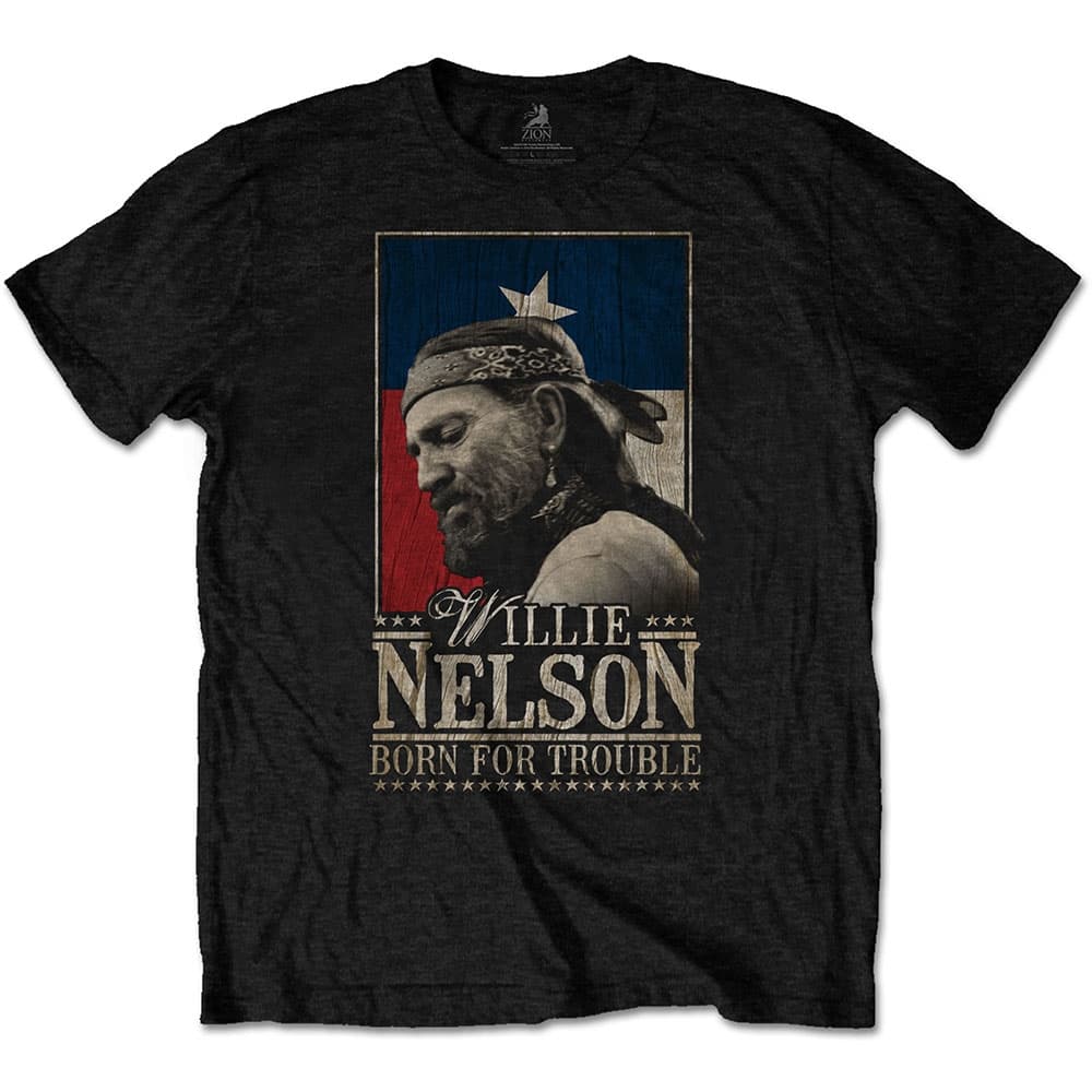 Willie Nelson Unisex T-Shirt: Born For Trouble (Small)