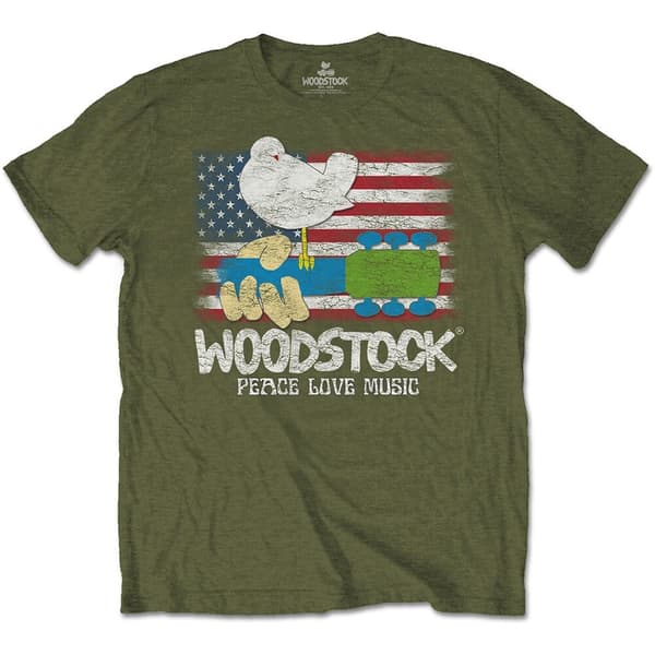 Woodstock Unisex T-Shirt: Flag (Small)