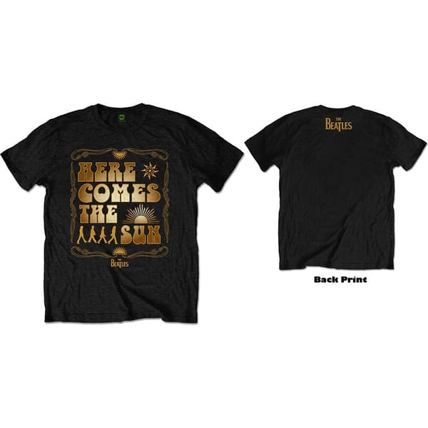 The Beatles Unisex T-Shirt: Here Comes The Sun (Back Print) (Large)