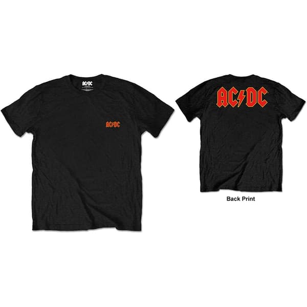 AC/DC Unisex T-Shirt: Logo (Back Print/Retail Pack) (Large)